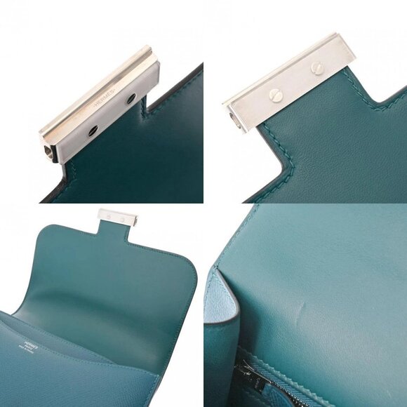 HERMES Vert bosphore shoulder bag - Picture 12 of 12